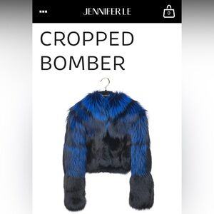 IAMJENNIFERLE Colbalt Cropper Fur Bomber L/XL